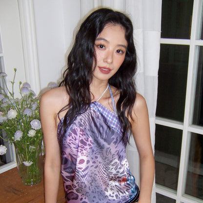 Vacation-Style Floral Full Print Satin Square Scarf【s0000017208】