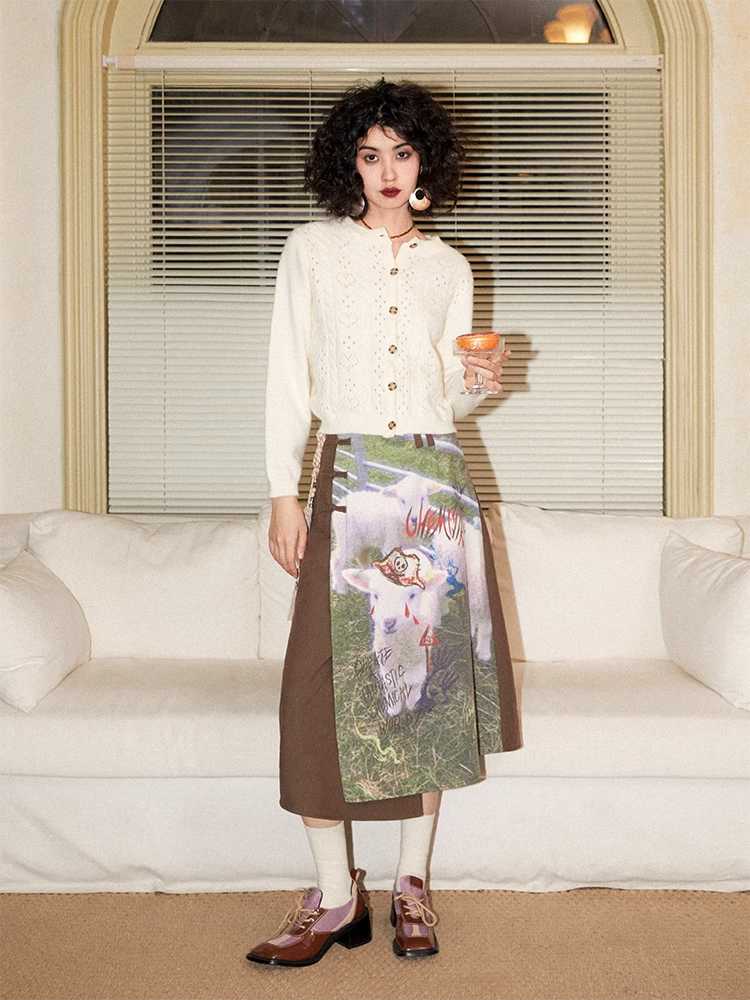 Design retro A-line skirt【s0000009626】