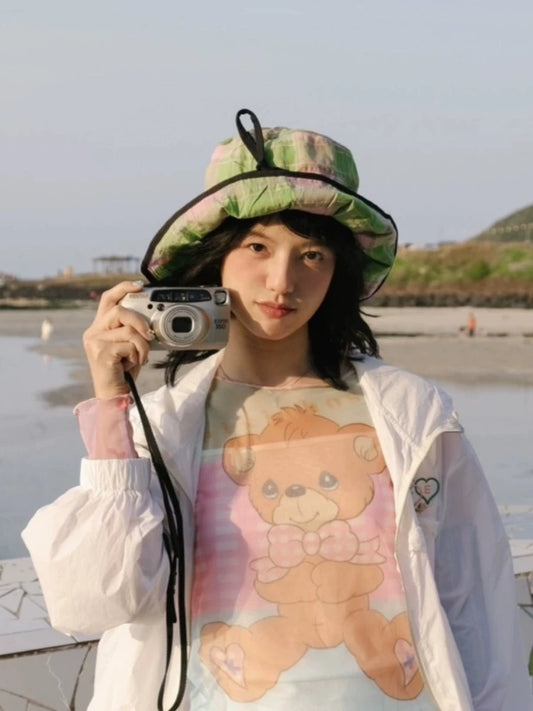 Plaid sun hat【s0000008339】