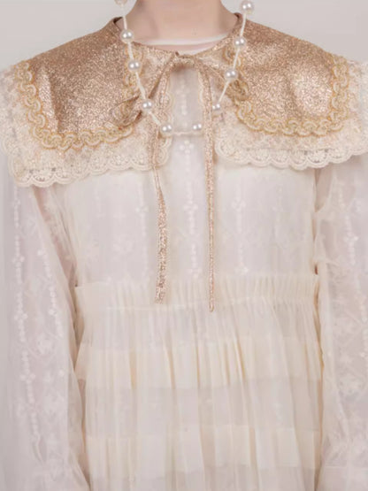 Vintage mesh blouse dress【s0000006885】