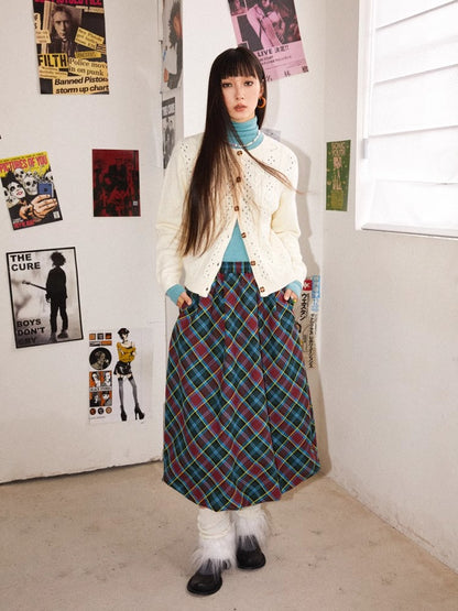 Plaid bud skirt【s0000010361】