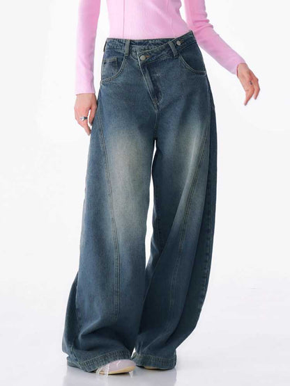 High Waist Slim Wide Leg Jeans [S0000010175]