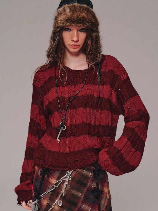 Striped pullover sweater【s0000011459】