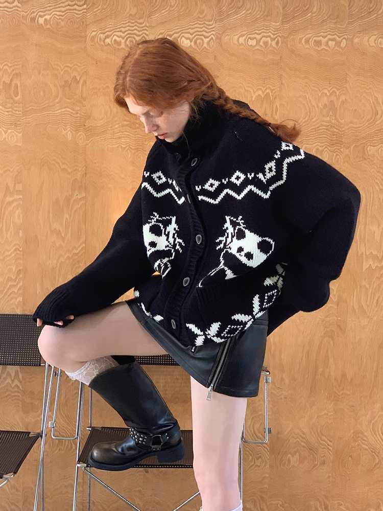 Retro knit jacket【s0000010783】