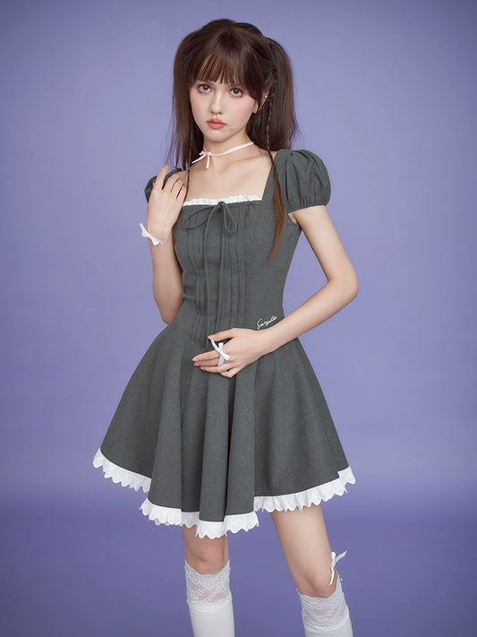 Square neck dress【s0000008917】