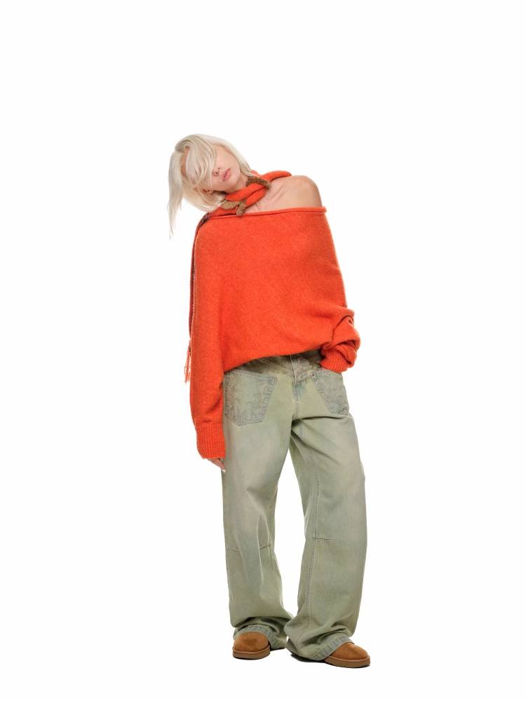 Alpaca wool scarf【s0000011396】