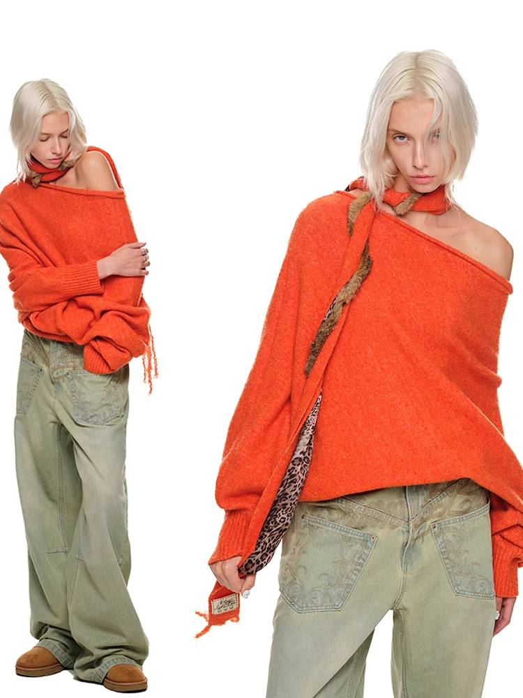 Alpaca wool scarf【s0000011396】