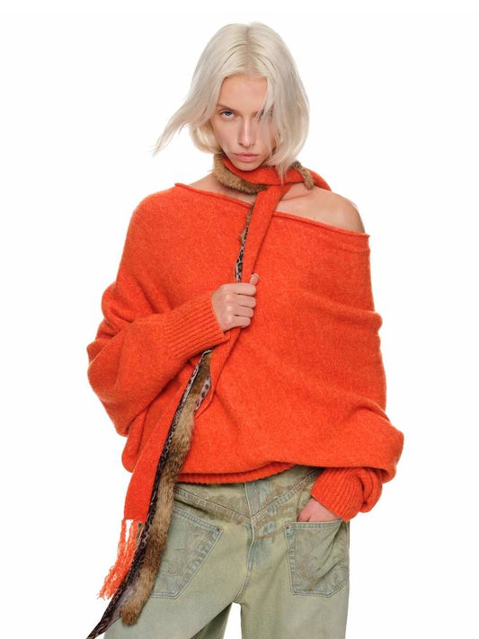 Alpaca wool scarf【s0000011396】