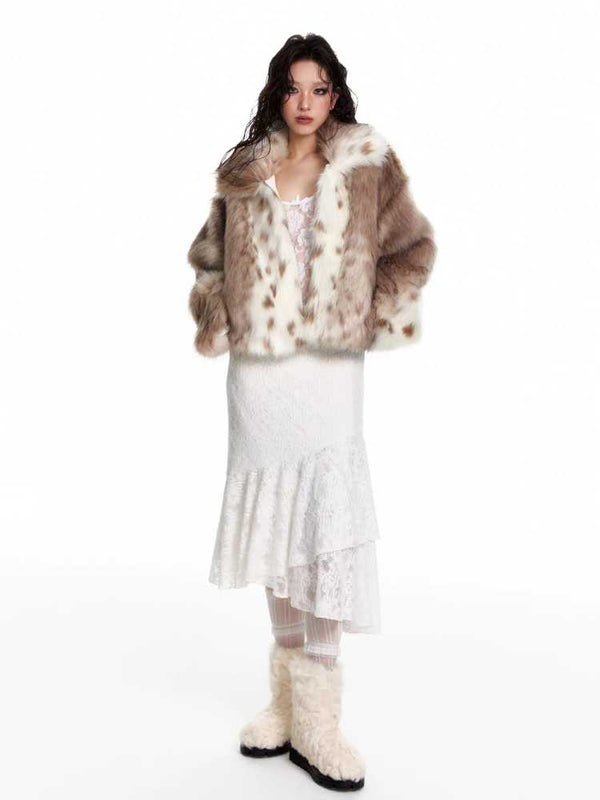 Leopard print fur jacket【s0000010563】