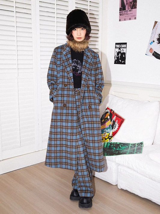 Loose plaid coat【s0000011306】