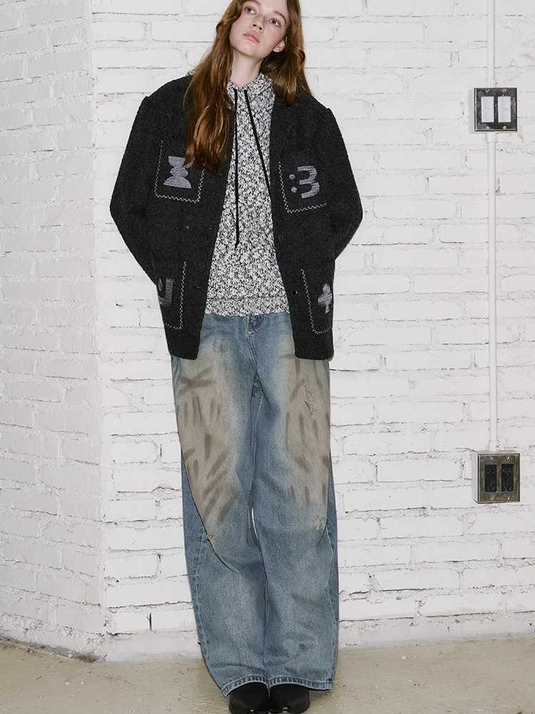 Distressed wide leg pants【s0000010795】