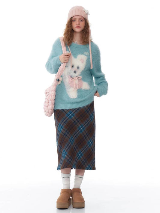 High waist slim plaid skirt【s0000011062】