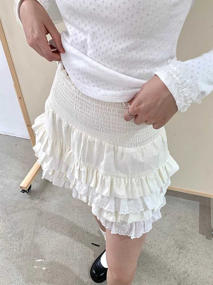 HIGH WAIST LACE SKIRT [S0000010378]