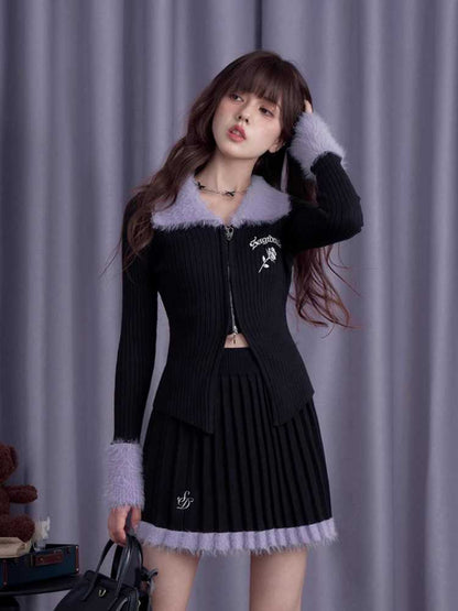 Knitted Cardigan and Short Skirt [S0000010688]