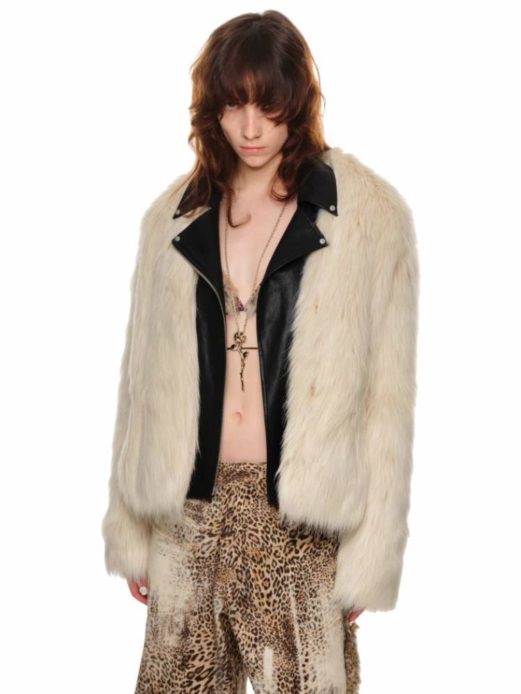 레트로 모방 모피 짧은 코트 [S0000011384]