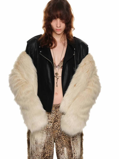 레트로 모방 모피 짧은 코트 [S0000011384]