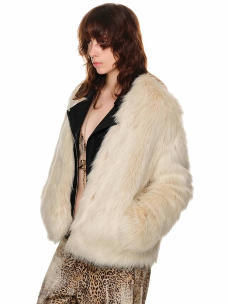 레트로 모방 모피 짧은 코트 [S0000011384]