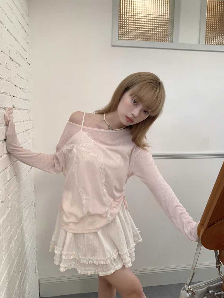 See-through long sleeve top【s0000010388】