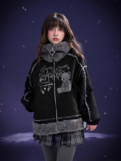 Warm bear hooded jacket【s0000011281】