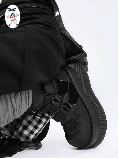 Asian punk platform ankle boots【s0000011438】