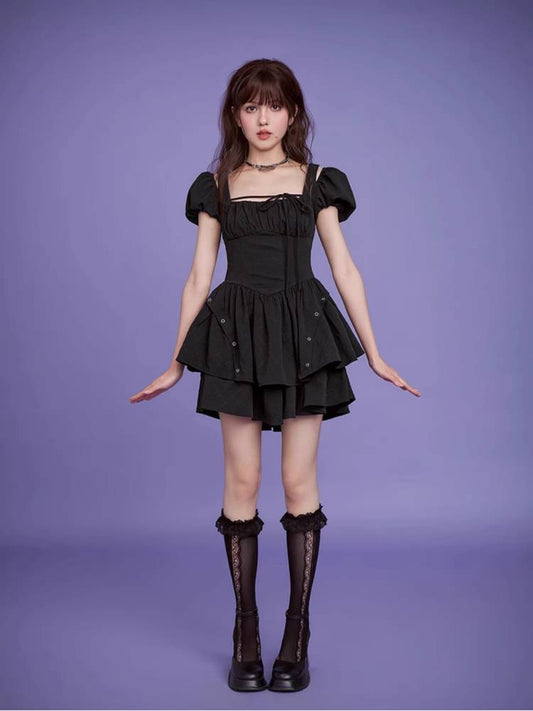 Black slim dress【s0000008908】