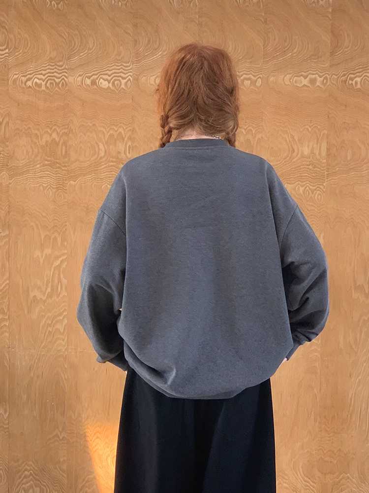 Embroidery Pure Cotton Loose Sweatshirt [S0000010781]