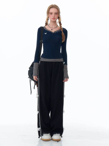 Straight wide leg casual sweatpants【s0000011074】