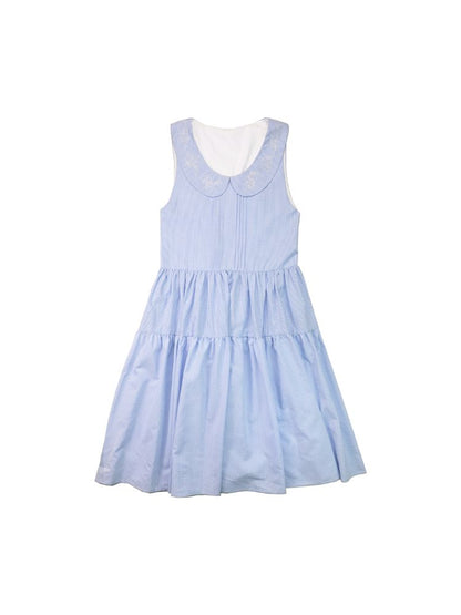 Blue Grid Low Waist Doll dress【s0000002809】