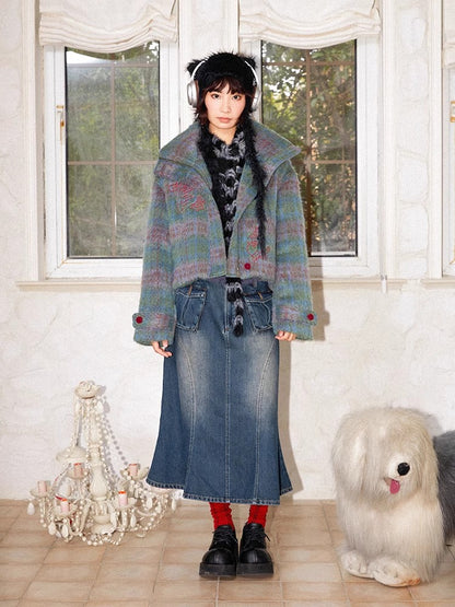 Denim fishtail skirt【s0000011307】