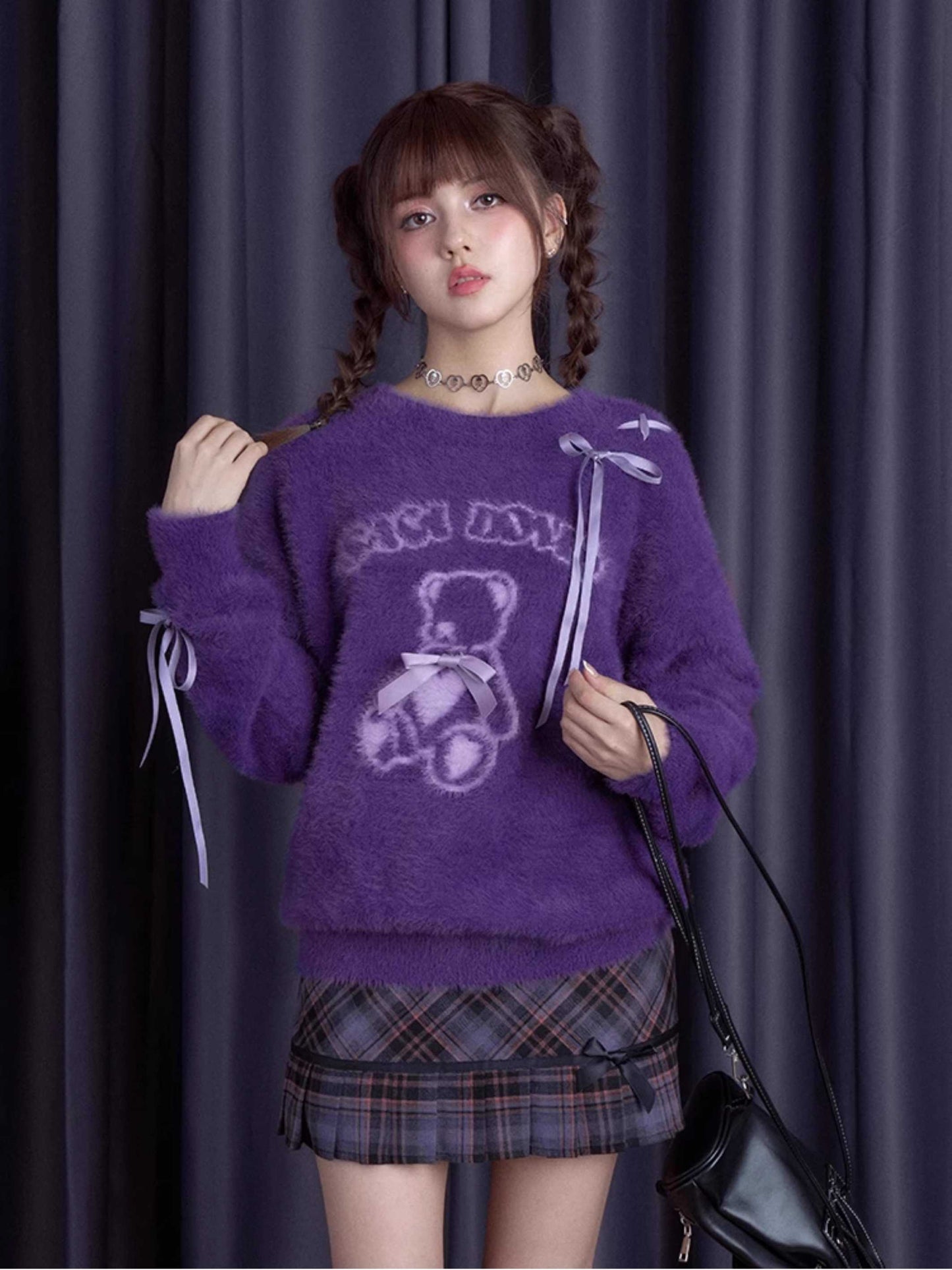 Sweet Purple Plaid Skirt [S0000010669]