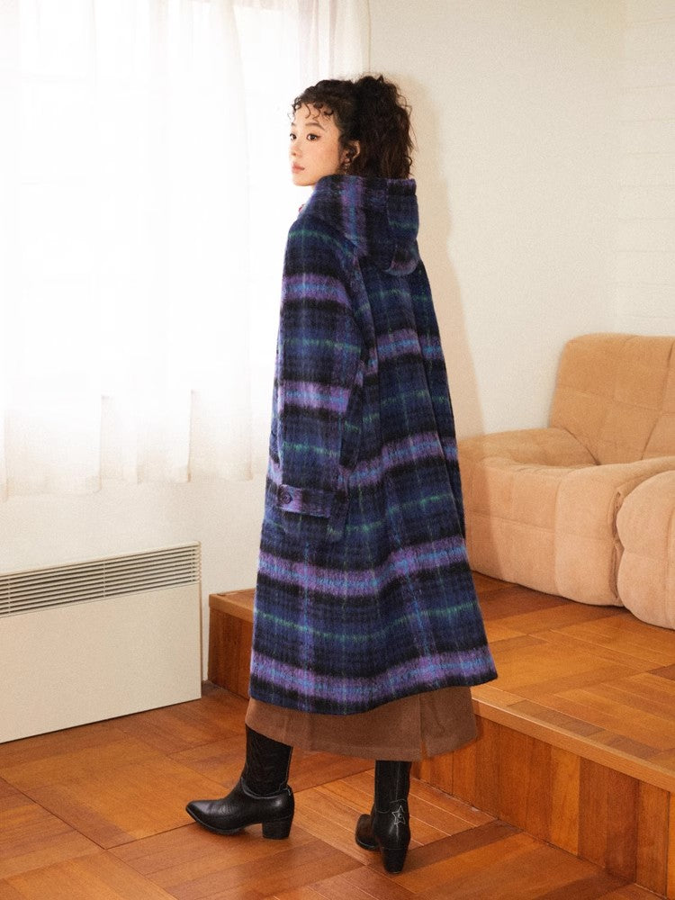 Plaid long coat【s0000010362】