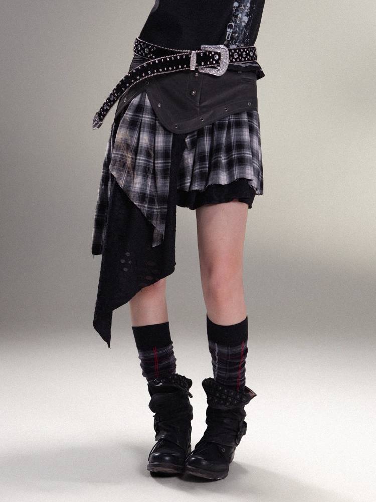 펑크 록 주름 스커트 [S0000011455]