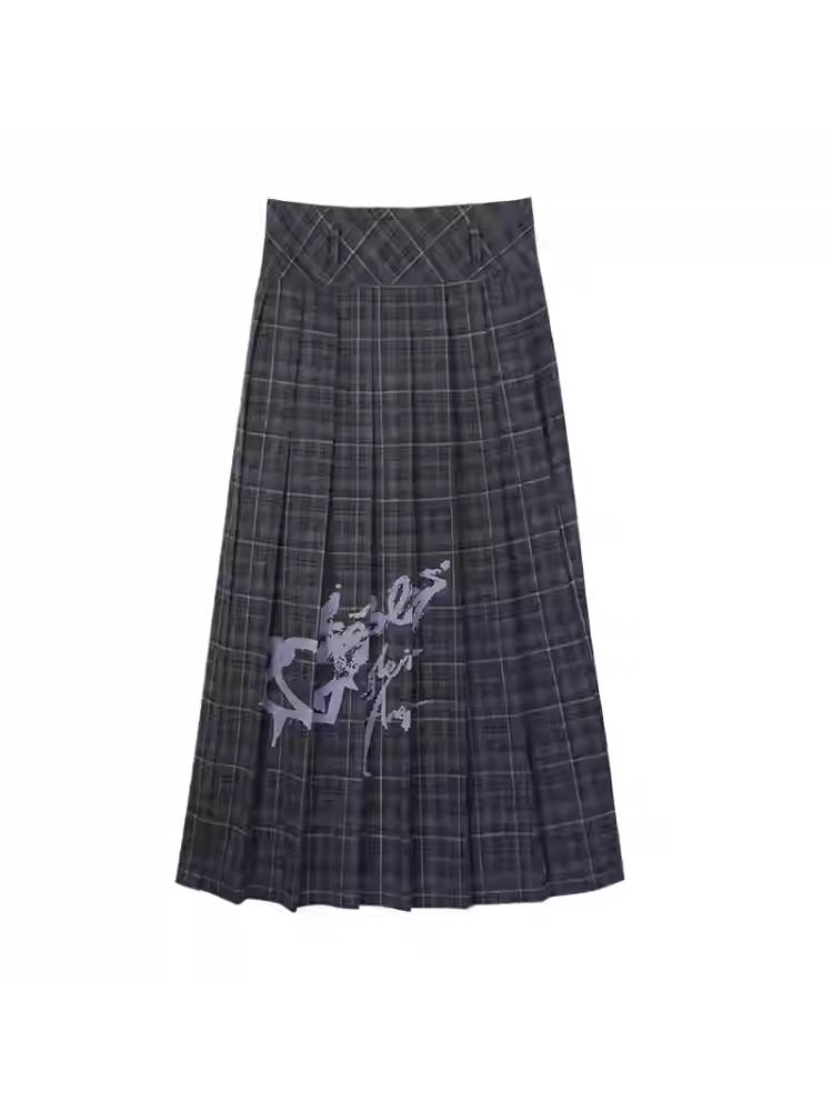 Plaid long skirt【s0000011096】