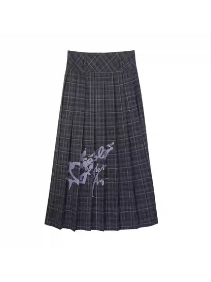 Plaid long skirt【s0000011096】