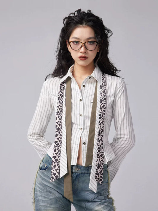 레트로 스트라이프 D SIM 짧은 셔츠 [S0000006533]