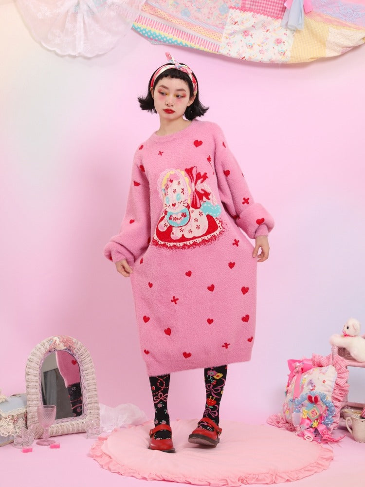 Love Cat Long Sweater One Piece【s0000003565】