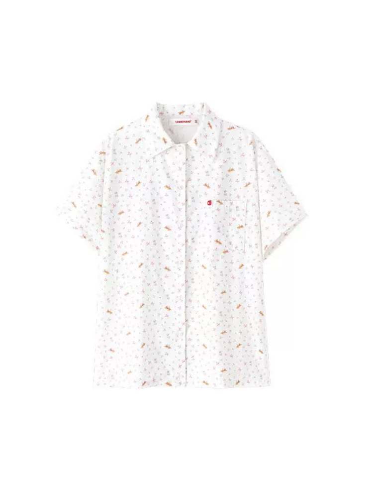 Animal Flower Print Shirt & Short Pants Set Up【s0000009167】