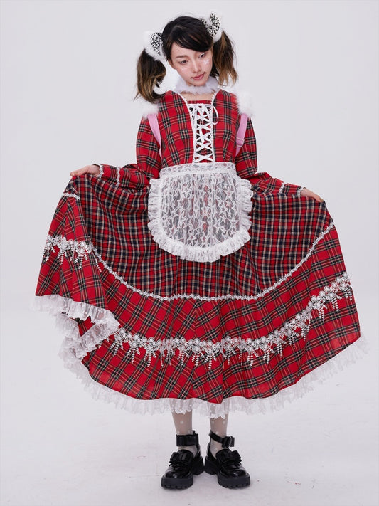 Sweet Plaid Lace-up Lolita Dress【s0000003183】