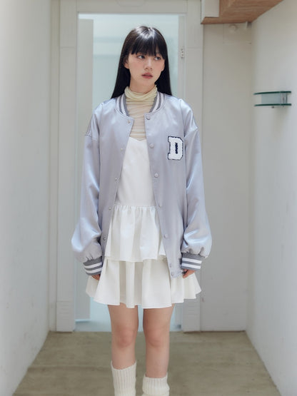 Cool Silver Baseball Jacket【s0000003573】