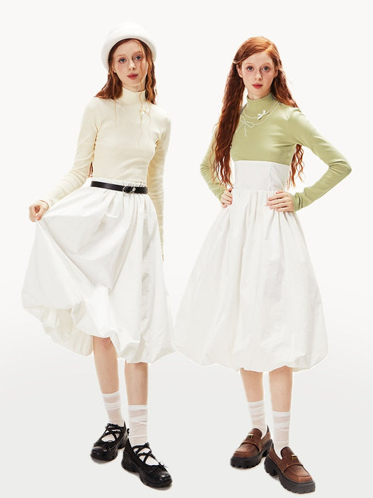 Ribbon Necklace Style Mock Neck Knit [s0000003540]