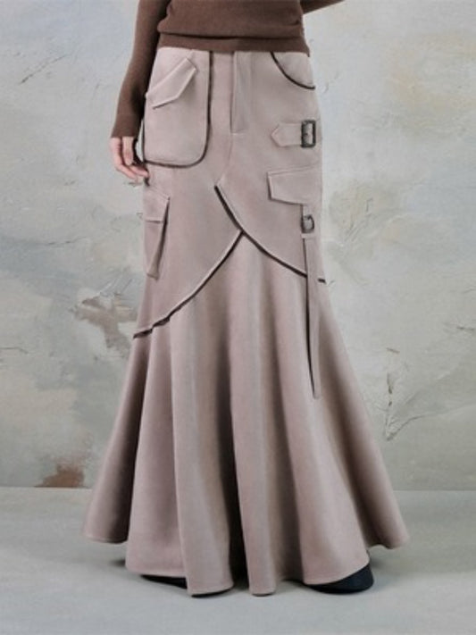 Suede Taste Splicing Mermaid Skirt【s0000004403】