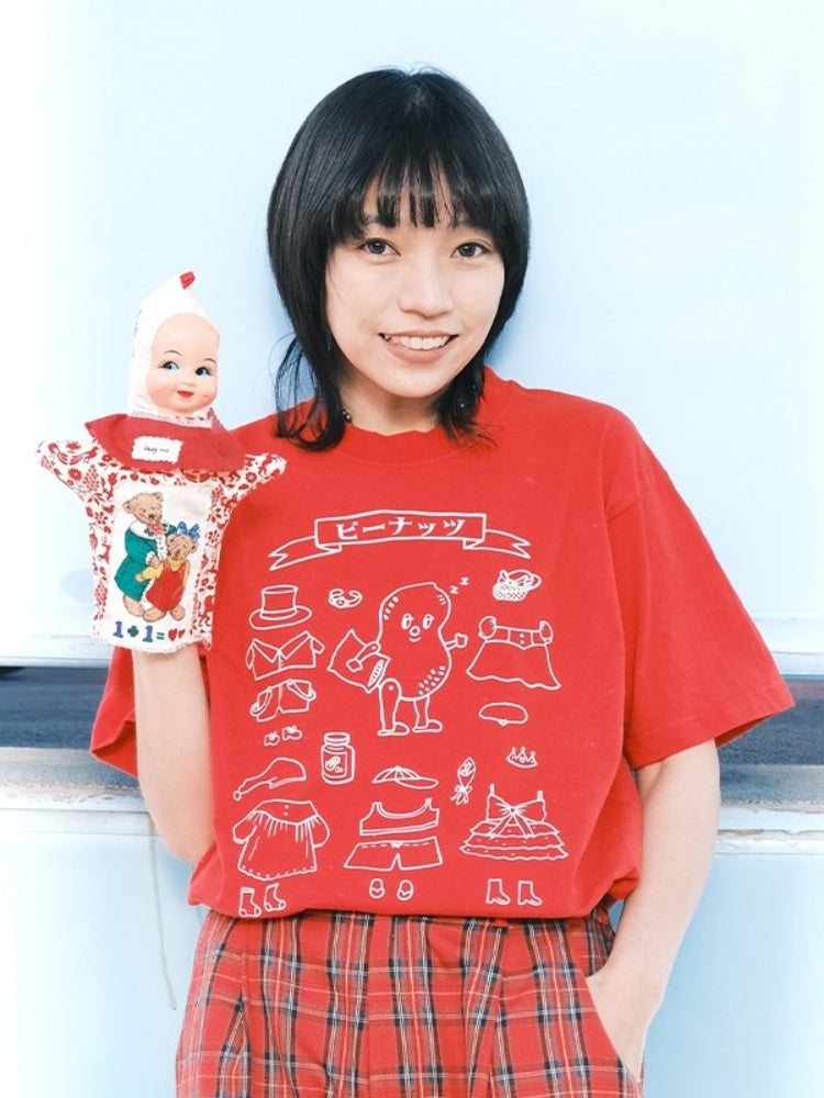 Circus Cute Cartoon Peanut Half Sleeved Cotton T-Shirt【s0000002982】