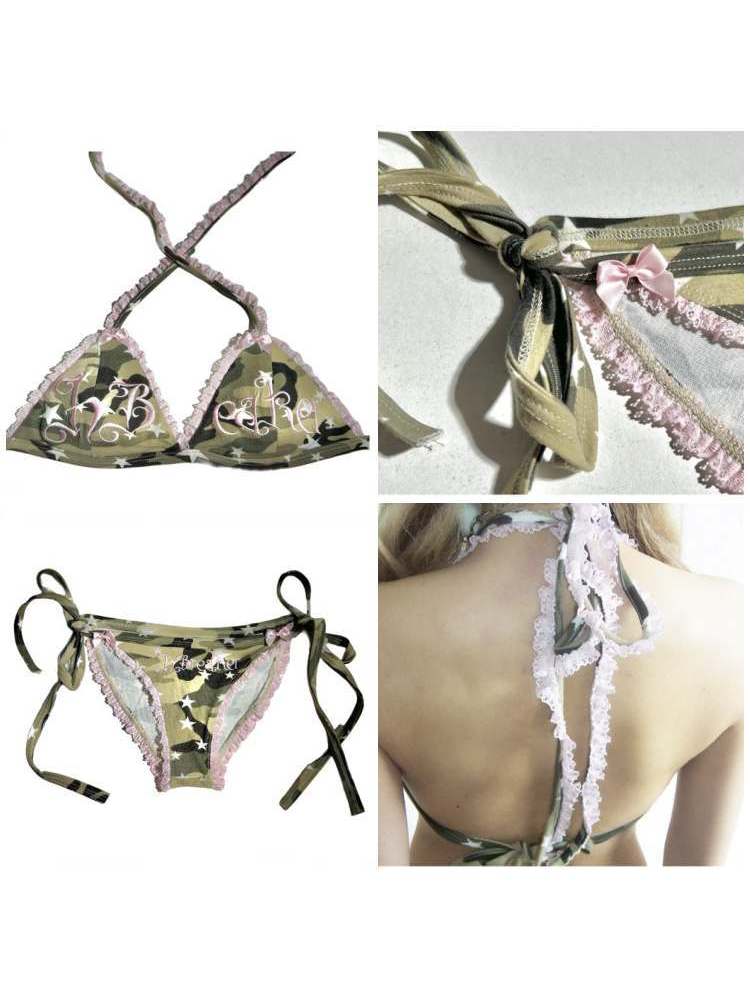 Camouflage &amp; Star Slim Bikini【s0000007894】