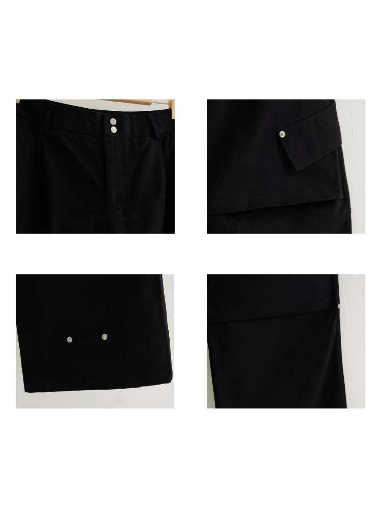 3D Multi Pocket Wide Cargo Pants【s0000006736】