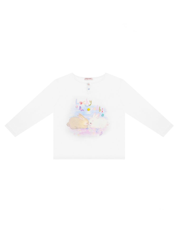Rabbit Print Long Sleeve T-Shirt【s0000011915】