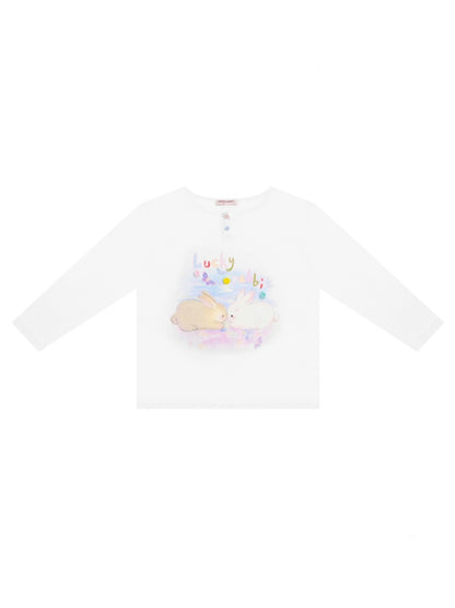 Rabbit Print Long Sleeve T-Shirt【s0000011915】