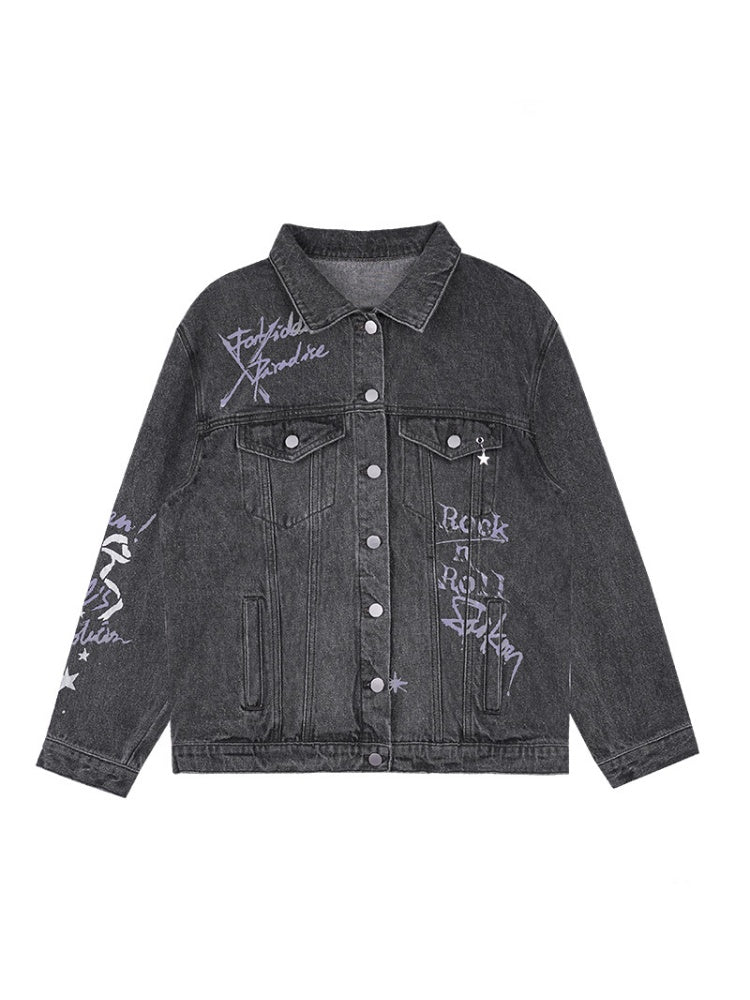 Street Graffiti Denim Loose Jacket【s0000011924】
