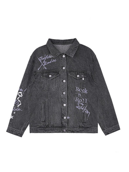 Street Graffiti Denim Loose Jacket【s0000011924】