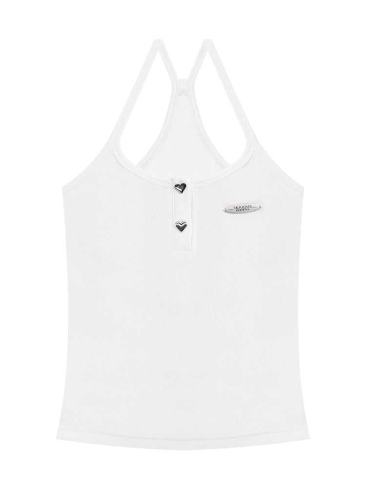 Heart Button Halter Neck Camisole【s0000011916】