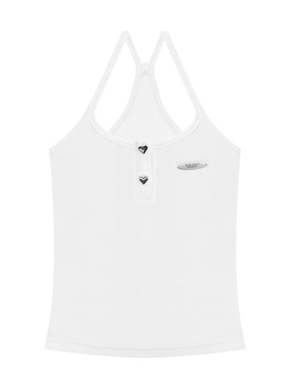 Heart Button Halter Neck Camisole【s0000011916】